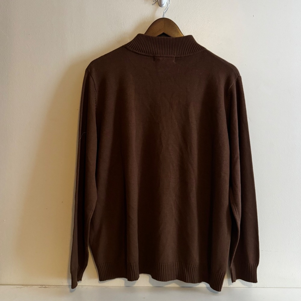 VTG Dressbarn Women's Sz 14/16 Chocolate Brown Mock Neck Sweater Fall Layers
